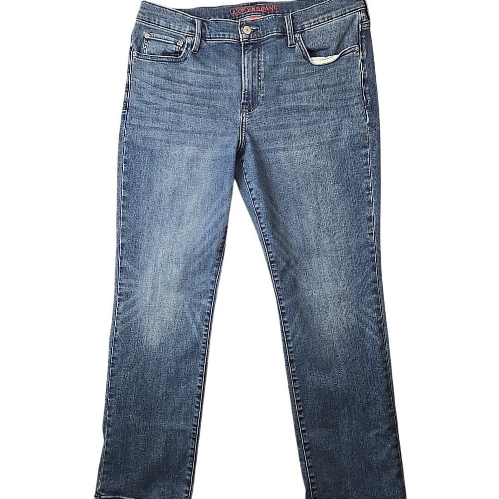 Lucky Brand Sweet Straight Leg Mid Rise Women Jeans Sz 16/33R  Blue Denim